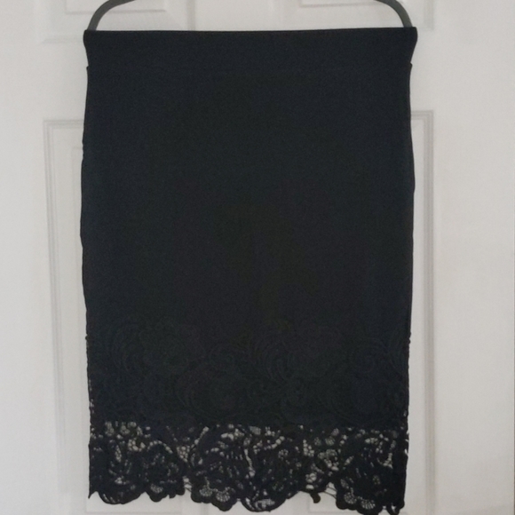 olivia blu Dresses & Skirts - Black lace pencil skirt